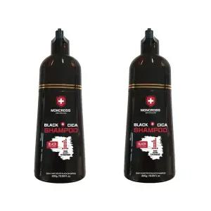 두피자극 없는 몽크로스 블랙 CICA(병풀잎수) 염색 샴푸 300ml 2개 / 새치 샴푸