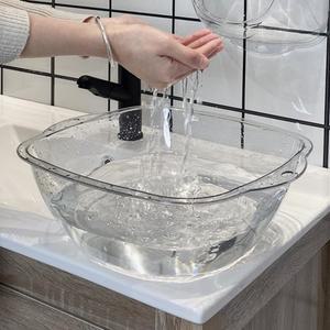 투명 세숫대야 욕실 다용도 세수 대야 화장실 바가지