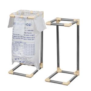 스마트 투입구형 스텐레스 50리터 종량제 봉투 마대 거치대 대형 쓰레기통