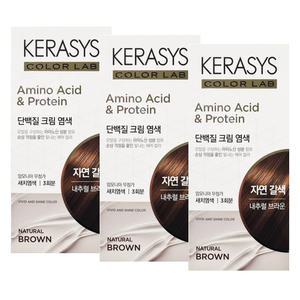 케라시스 단백질 크림염색약 내추럴 브라운(자연갈색) 3회분 X3개