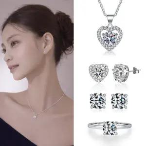 [엔비]18KGP 1캐럿 엑설런트등급 D컬러 모이사나이트 목걸이 귀걸이 반지 균일가전