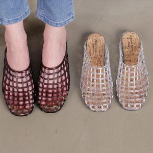 젤리슈즈 슬리퍼 1.5cm 그물 망사 여성 물놀이 장마 유연한 펀칭 캠핑