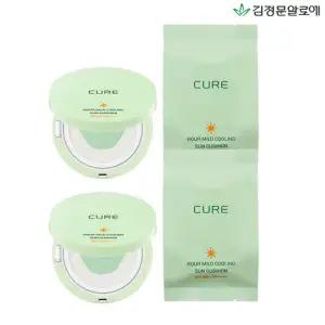 [TV/10%적립] 김정문알로에 아쿠아 마일드 쿨링 선쿠션 본품2개+리필2개