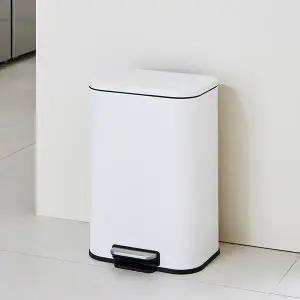 한샘 디럭스 스텐 페달 휴지통 20L 화이트