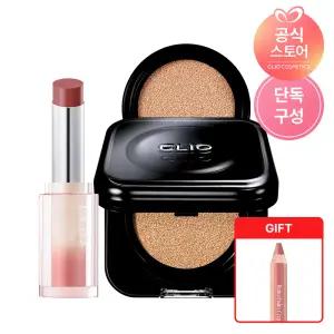 [SET] 클리오 킬커버 파운웨어 쿠션 기획 [본품+리필]+크리스탈 글램 밤 [GIFT] 버터밤크레용 1EA (랜덤)
