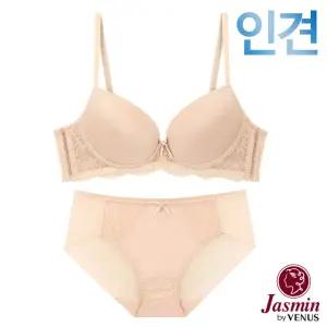 [자스민by비너스]쾌적한 인견 노와이어 레이스 윙 브라팬티2종(JBA039)75A-90C