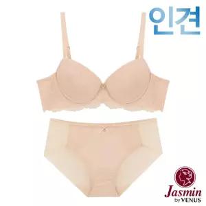 [자스민by비너스]쾌적한 인견 와이어 무빙몰드 레이스 윙 브라팬티2종(JBA038)75A-90C