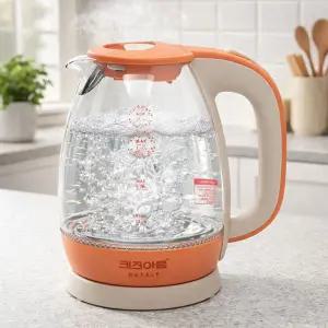 키친아트 라팔 블라썸 1.7L 무선 유리 전기주전자 KAEK-C17
