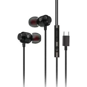 아남 커널형 C타입 유선이어폰 전화 운동 이어셋 블랙/마이크/이어폰/노트북/칼국수/고음질/통화/귀걸이