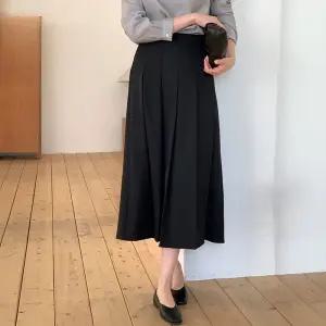 [코코블랑] 릿토 플리츠 뒷밴딩 롱 스커트(벨트set)
