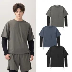 에버라스트 남자 헬스 러닝 티셔츠 기능성 레이어드 라운드티