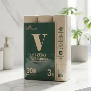 [VERA] 베라 4ZERO 무해력 뱀부 3겹엠보싱 25M 30롤 X 1팩 대나무 화장지 휴지