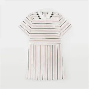 메종키츠네 스트라이프 플레어 폴로 반팔 원피스 GW01676KJ0069 WHS