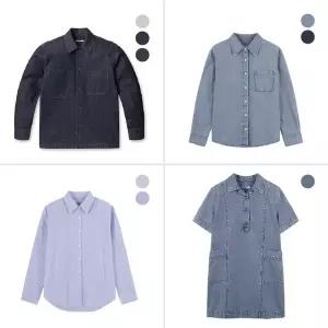 [프로젝트엠](마산점) 세미 오버핏 봄 데님셔츠 셔켓 남방 데님원피스 여성셔츠 균일가 4종 택 1