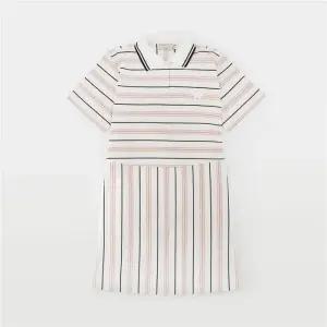 메종키츠네 스트라이프 플레어 폴로 반팔 원피스 GW01676KJ0069 WHS