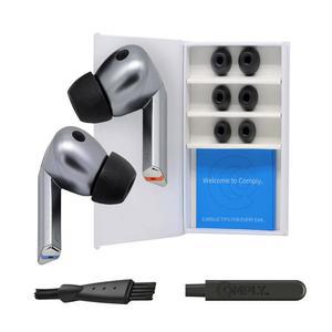 Comply TrueGrip | 삼성 갤럭시 버즈3 프로를 위한 프리미엄 메모리 폼 교체 이어버드 팁 | 향상된 편안함, 안전한 착용감, 우수한 소음 차단, 제거 및 청소 도구 | 블랙, 미디엄 (3쌍)