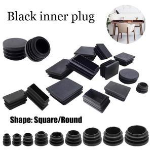 검정 사각 원형 튜브 엔드 캡 가구 다리 의자 테이블 철제 파이프 보호대 먼지 커버 플러그 블랭킹 SB8U0