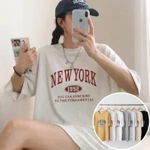 뉴욕 BOX 여성 오버핏 반팔 티셔츠 (7컬러) 박스티 빅사이즈