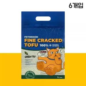 페스룸 파인 크랙 두부 (녹차_6개입) 프리미엄 고양이모래 친환경 먼지차단