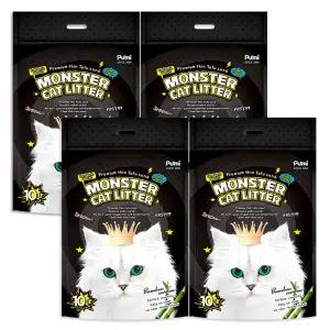 푸르미 우수한품질 5mm 극세사 활성탄 먼지적은 대나무 카본 몬스터캣리터 4개 10L 두부모래