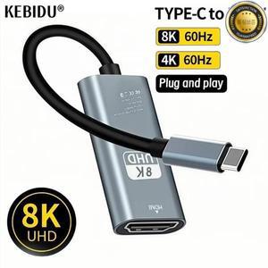 8K 4K 60Hz USB C to HDMI 케이블 타입 어댑터 HDTV 컨버터 (아이폰 15 맥북 에어 아이패드 삼성용)