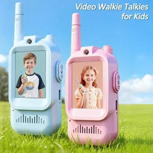 어린이용 충전식 인터콤 무전기 2개 세트 귀여운 2인치 화면 원클릭 비디오