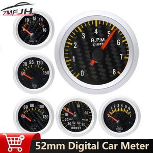 12V 52mm 자동차 RPM 게이지 터보 부스트 수온 오일 압력 가솔린 엔진용 디지털