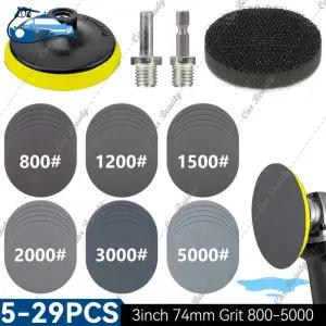 사포 헤드라이트 복원 스크래치용 건식습식 샌딩 시트지 차량용 제거 라운드 샌드페이퍼 디스크 그릿 800-5