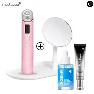 [메디큐브]메디큐브 부스터프로 핑크 + 탁상거울 + 히알루로닉 딥 모이스처앰플 + 딥 리프팅 에이지 리페