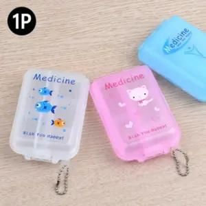 열쇠고리 휴대용 7칸 일주일 미니 약 통 알약 영양제 보관 여행용 비타민 케이스