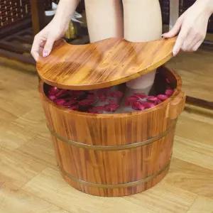 원목 족욕통 마사지샵 우드 발찜질 습식 대나무 사우나 나무