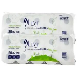 바스룸휴지 리비 바스룸 화장실용휴지 10롤 50M 2개