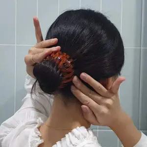 P1 포니 올림머리 만두핀 똥머리집게핀 오렌지