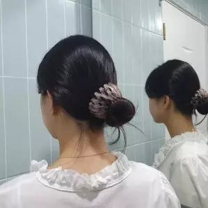 P1 포니 올림머리 만두핀 똥머리집게핀 그레이블랙