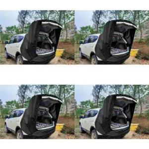 ( )차박 트렁크텐트 125x95x150cm 폴대형 블랙 카텐트 차량용텐트