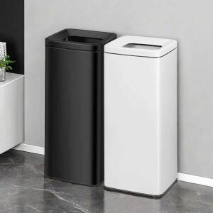 호텔 사옥 빌딩 식당 상가 화장실 세면대 타월 수거함 재떨이 겸용 부식에 강한 대용량 스테인리스 스틸 모던 실버 사각 스탠드 휴지통