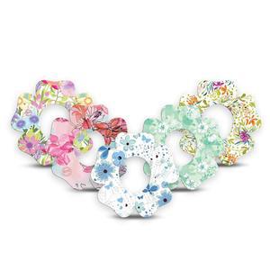 ExpressionMed - 덱스콤 G7 및 Stelo용 접착 패치 5팩 - 미국산, 방수, 논프레이징, 프리컷 CGM 센서 테이프 파스텔 플라워 버라이어티 팩 - 꽃 모양