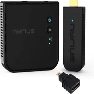 Nyrius Aries Pro 무선 HDMI 비디오 송신기 및 수신기를 통해 노트북 PC 케이블 박스 게임 콘솔 DSLR