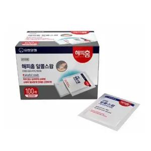 유한양행 해피홈 알콜스왑 100매 알콜소독솜 알콜솜 dRm9+5TGu