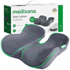 메디사나 시트 쿠션, 사무용 의자용 SC 100 시트 쿠션, 카시트, 휠체어 - 운전석용 시아티카 & 테일본 & 콕시스 베개, 여성 남성용 선물(사이즈: 18*14.6*3.54인치 그레이)