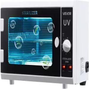 VEVOR 네일 툴 청소기 12L 대용량 노브 컨트롤 타이머 설정 도구 캐비닛 클리너 박스 강화 유리 도어 185nm