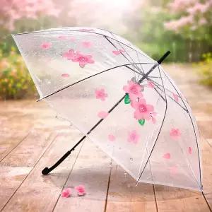 봄 CZH982C3 벚꽃 투명 우산 꾸미기(투명 방수 스티커 포함)