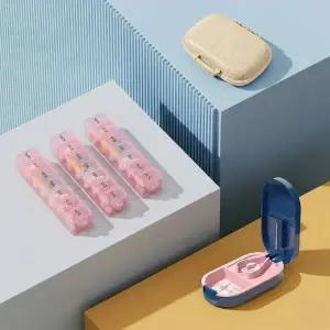 요일약통 3개 알약커팅기 휴대용 8칸 약통 세트