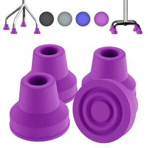 슈퍼기어 쿼드 지팡이 팁(4팩) - 헤비 듀티 고무 팁 미끄럼 방지 익스트림 그립 교체 풋 패드 여성, 남성, 노인용 보행 및 스탠드 스틱 액세서리