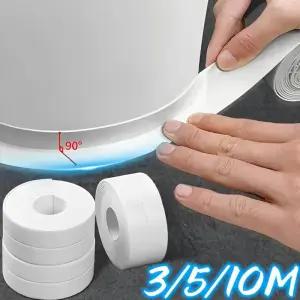 샷시부속 창문 부품 접착제 PVC 씰링 스트립 테이프 욕실 목욕 화장실 주방 코킹 방수 벽 스티커 화이트 금