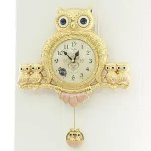 데일리데코 루리코 로얄 부엉이 무소음 추 벽시계