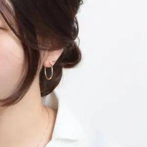 로즈골드귀걸이 골드필드 기본 골드 파이프 후프 링 귀걸이 14K 20mm