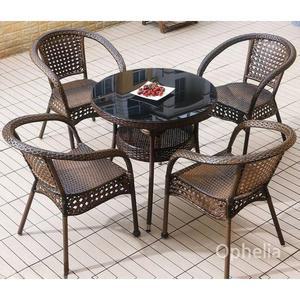 티테이블 야외 테라스 루프탑 발코니 라탄테이블