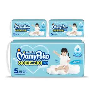 마미포코 하이퍼드라이팬티 특대형34P x 3팩 여아