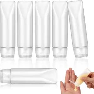 6개의 1온스 여행용 병 빈 리필용 치약 튜브 누수 방지 스퀴즈 용기 BPA 무료 PE